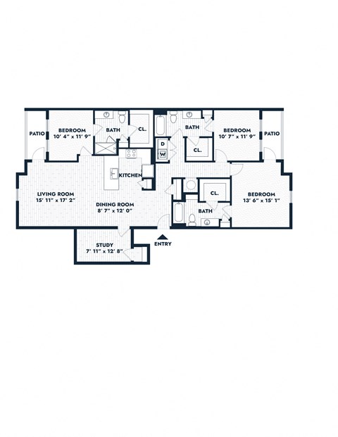 the floor plan for the second level of the home shows the bedrooms  baths and